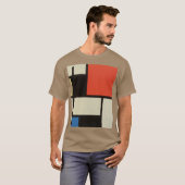 Mondrian-Komposition Moderner Abstrakter Kieselste T-Shirt (Vorne ganz)