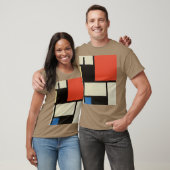 Mondrian-Komposition Moderner Abstrakter Kieselste T-Shirt (Unisex)