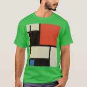 Mondrian Komposition Modernes Abstraktes Grün T-Shirt (Vorderseite)