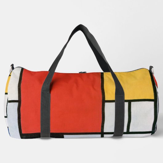 Mondrian Komposition Red Yellow Blue Black Duffle Bag (Vorderseite)