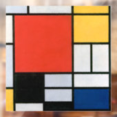 Mondrian Komposition Red Yellow Blue Black Fensteraufkleber (Blatt 2)