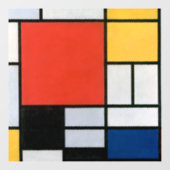 Mondrian Komposition Red Yellow Blue Black Fensteraufkleber (Blatt)