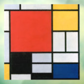 Mondrian Komposition Red Yellow Blue Black Fensteraufkleber (Blatt 3)