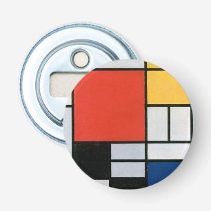 Mondrian Komposition Red Yellow Blue Black Flaschenöffner