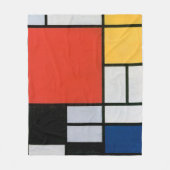 Mondrian Komposition Red Yellow Blue Black Fleecedecke (Vorderseite)