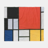 Mondrian Komposition Red Yellow Blue Black Fleecedecke (Vorderseite (Horizontal))