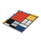 Mondrian Komposition Red Yellow Blue Black Fliese (Seite)