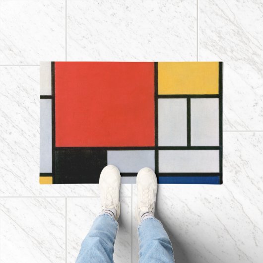 Mondrian Komposition Red Yellow Blue Black Fußmatte (Indoor)