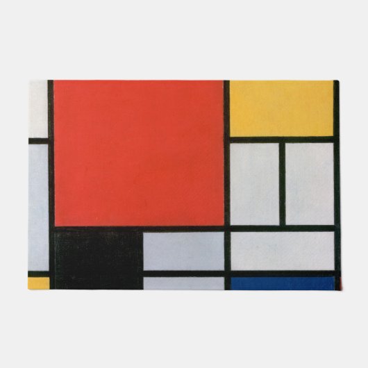 Mondrian Komposition Red Yellow Blue Black Fußmatte (Vorderseite)
