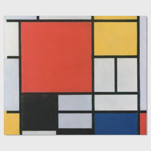 Mondrian Komposition Red Yellow Blue Black Geschenkpapier (Flach)
