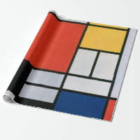Mondrian Komposition Red Yellow Blue Black