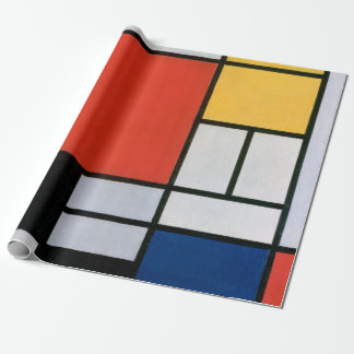 Mondrian Komposition Red Yellow Blue Black Geschenkpapier