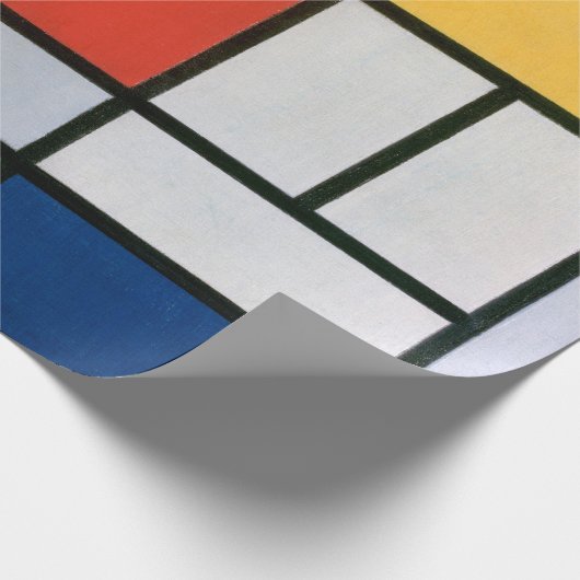Mondrian Komposition Red Yellow Blue Black Geschenkpapier (Ecke)
