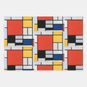 Mondrian Komposition Red Yellow Blue Black Geschenkpapier Set (Vorderseite 2)