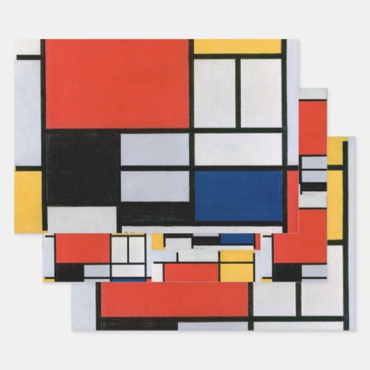 Mondrian Komposition Red Yellow Blue Black Geschenkpapier Set (Set)