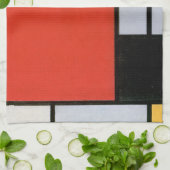 Mondrian Komposition Red Yellow Blue Black Geschirrtuch (Gefaltet)