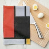 Mondrian Komposition Red Yellow Blue Black Geschirrtuch (Viertel Falte)