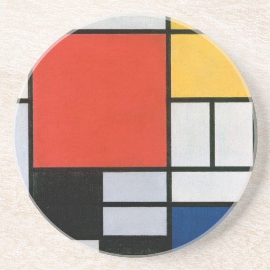 Mondrian Komposition Red Yellow Blue Black Getränkeuntersetzer (Vorne)