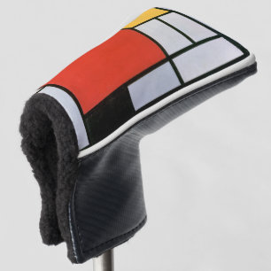 Mondrian Komposition Red Yellow Blue Black Golf Headcover