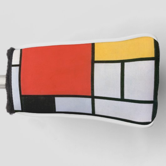 Mondrian Komposition Red Yellow Blue Black Golf Headcover (Vorderseite)