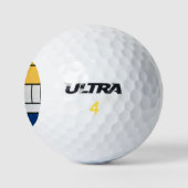 Mondrian Komposition Red Yellow Blue Black Golfball (Logo)