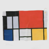 Mondrian Komposition Red Yellow Blue Black Golfhandtuch (Horizontal)