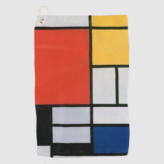 Mondrian Komposition Red Yellow Blue Black Golfhandtuch (Vorderseite)