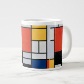 Mondrian Komposition Red Yellow Blue Black Jumbo-Tasse (Vorderseite Rechts)
