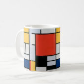 Mondrian Komposition Red Yellow Blue Black Kaffeetasse (Vorderseite Links)