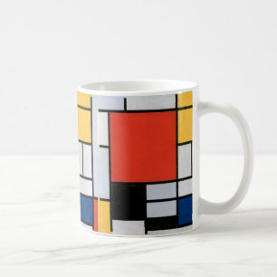Mondrian Komposition Red Yellow Blue Black Kaffeetasse