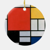 Mondrian Komposition Red Yellow Blue Black Keramik Ornament (Hinten)