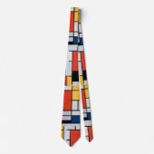 Mondrian Komposition Red Yellow Blue Black Krawatte (Vorderseite)