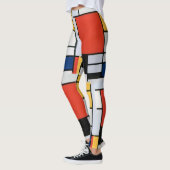 Mondrian Komposition Red Yellow Blue Black Leggings (Links)