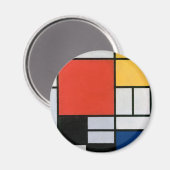 Mondrian Komposition Red Yellow Blue Black Magnet (Vorderseite/Rückseite)