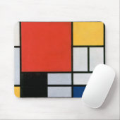 Mondrian Komposition Red Yellow Blue Black Mousepad (Mit Mouse)
