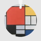 Mondrian Komposition Red Yellow Blue Black Ornament (Rückseite)