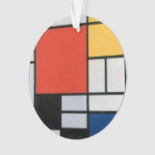 Mondrian Komposition Red Yellow Blue Black Ornament (Vorderseite)