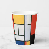 Mondrian Komposition Red Yellow Blue Black Pappbecher (Rückseite)