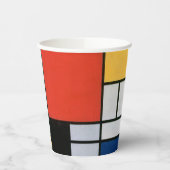 Mondrian Komposition Red Yellow Blue Black Pappbecher (Links)