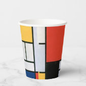 Mondrian Komposition Red Yellow Blue Black Pappbecher (Vorderseite)