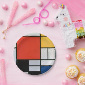 Mondrian Komposition Red Yellow Blue Black Pappteller (Party)