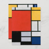 Mondrian Komposition Red Yellow Blue Black Postkarte (Vorne/Hinten)