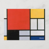 Mondrian Komposition Red Yellow Blue Black Postkarte (Rückseite)