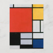 Mondrian Komposition Red Yellow Blue Black Postkarte (Vorderseite)