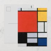 Mondrian Komposition Red Yellow Blue Black Postkarte (Vorne/Hinten)
