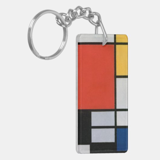 Mondrian Komposition Red Yellow Blue Black Schlüsselanhänger (Vorderseite links)