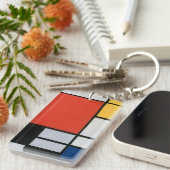Mondrian Komposition Red Yellow Blue Black Schlüsselanhänger (Vorderseite rechts)