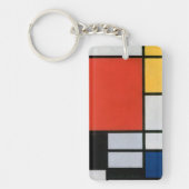 Mondrian Komposition Red Yellow Blue Black Schlüsselanhänger (Vorderseite)