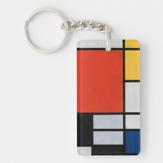 Mondrian Komposition Red Yellow Blue Black Schlüsselanhänger (Vorderseite)