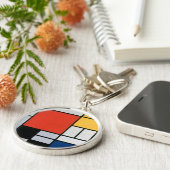 Mondrian Komposition Red Yellow Blue Black Schlüsselanhänger (Seite)